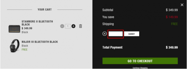 How to use Marshall Headphones promo code