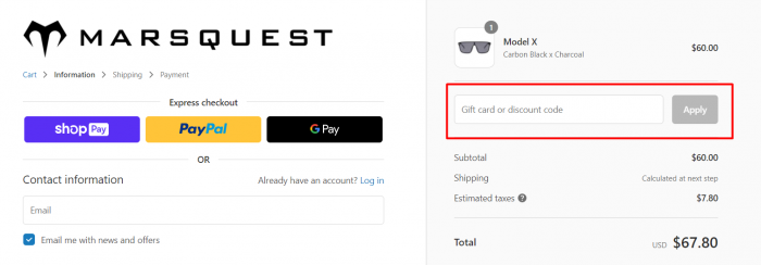 How to use Marsquest promo code