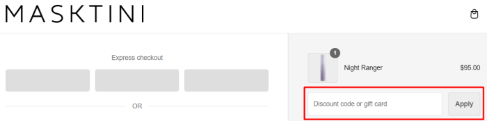 How to use Masktini promo code