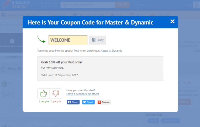 How to use a discount code at Master & Dynamic