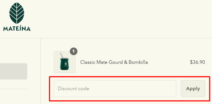 How to use Mateina promo code