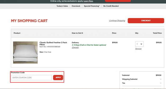 How to use a promotion code at Mattress Firm
