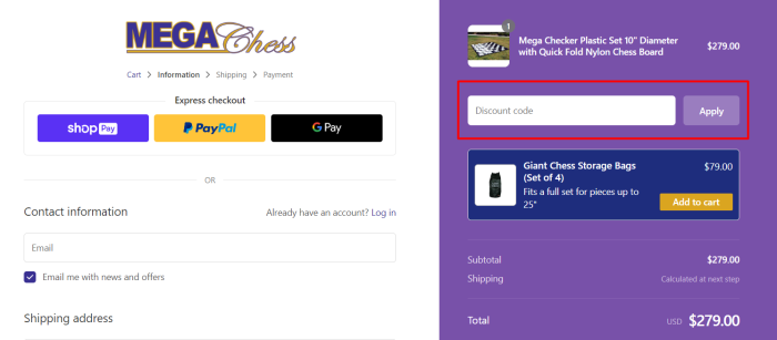 How to use MegaChess promo code