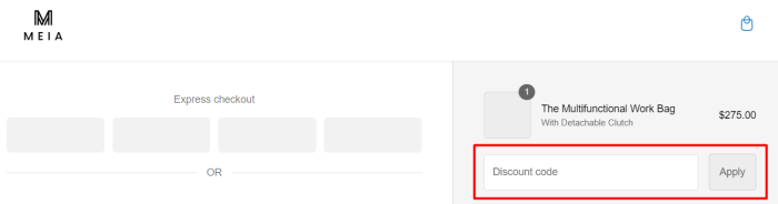 How to use MEIA promo code