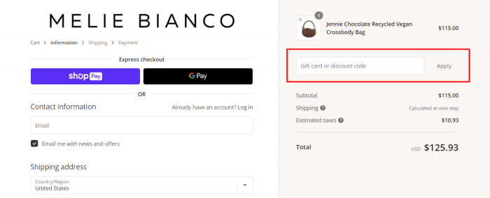 How to use MELIE BIANCO promo code
