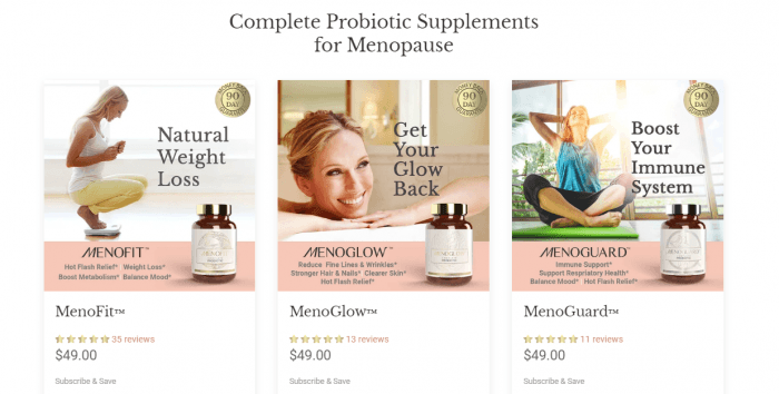menolabs range of products