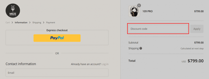 How to use Meze Audio promo code