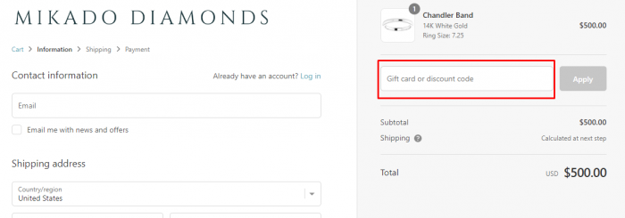 How to use Mikado Diamonds promo code