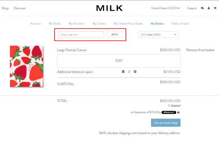 How to use MILK Books promo code