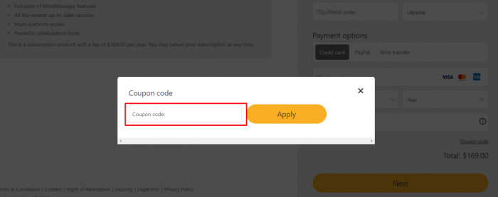 How to use MindManager promo code