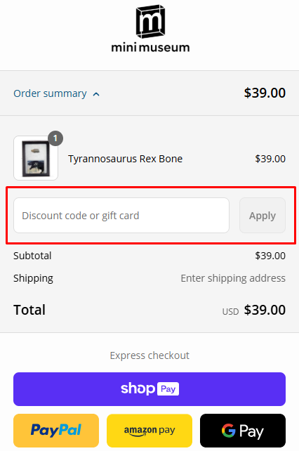 How to use Mini Museum promo code