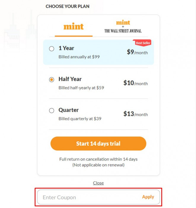 How to use Mint promo code