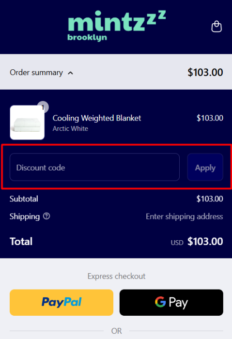 How to use Mintzzz promo code