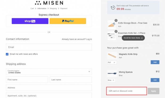 How to use Misen promo code