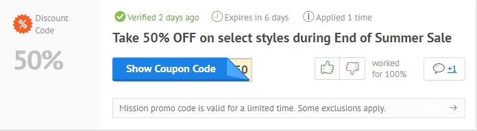 How to use a discount code at Mission