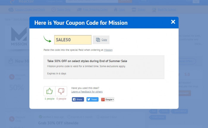 How to use a discount code at Mission