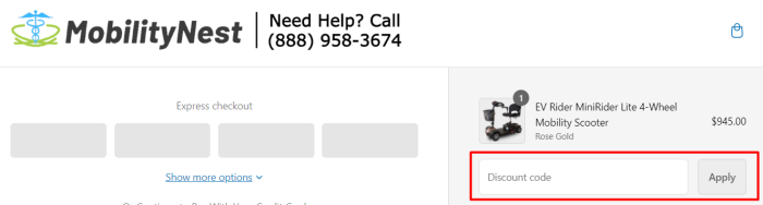 How to use Mobility Nest promo code