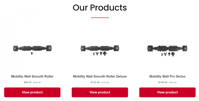 Mobility Wall range of products 