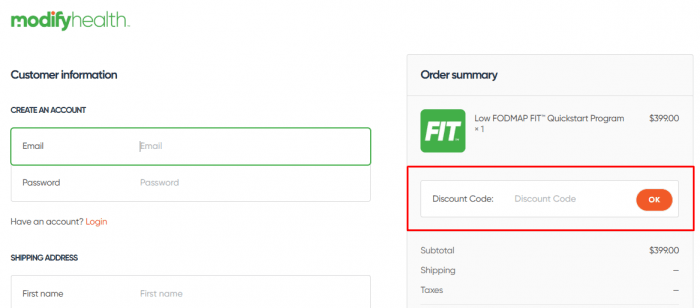 How to use ModifyHealth promo code