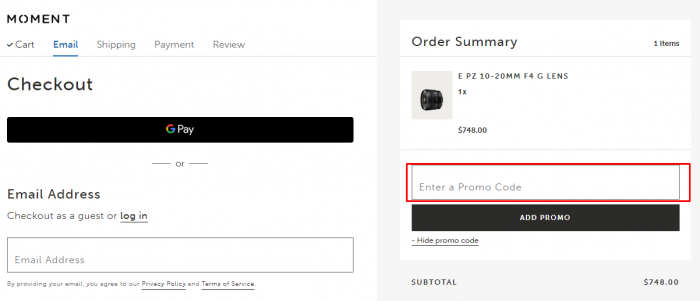 How to use Moment promo code