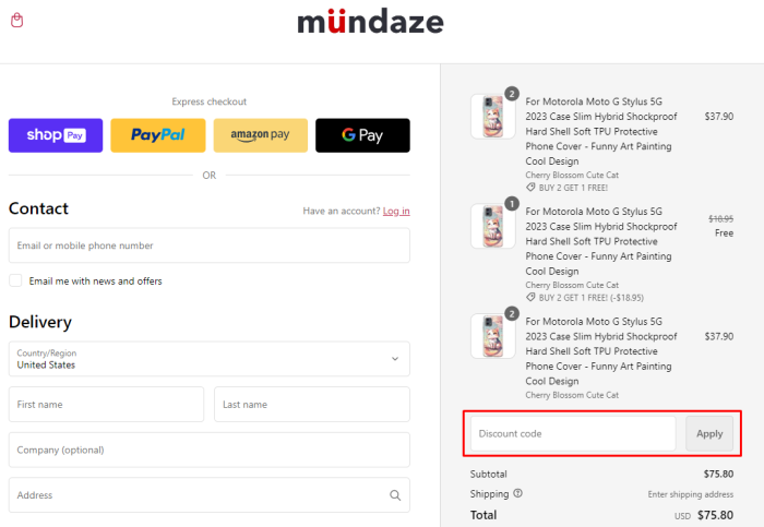 How to use Mundaze promo code