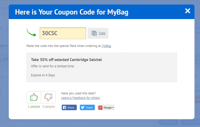 How to use a discount code at MyBag