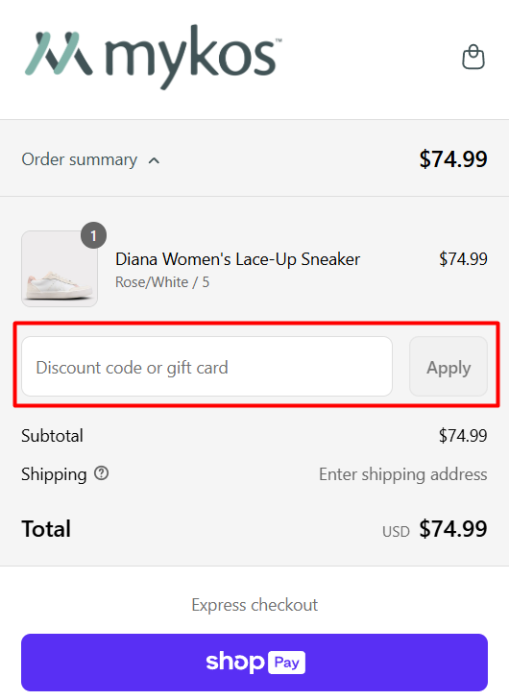 How to use Mykos promo code