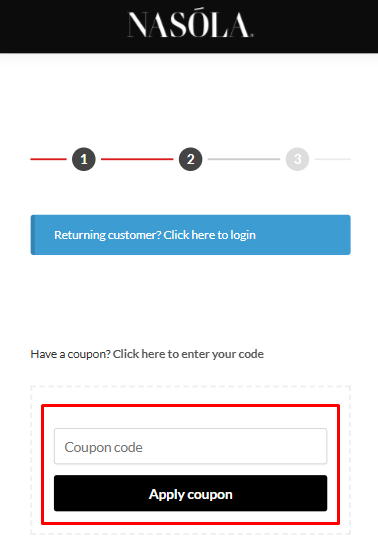 How to use Nasola promo code