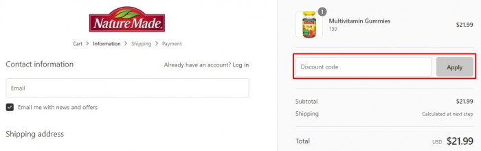 How to use Nature Made promo code