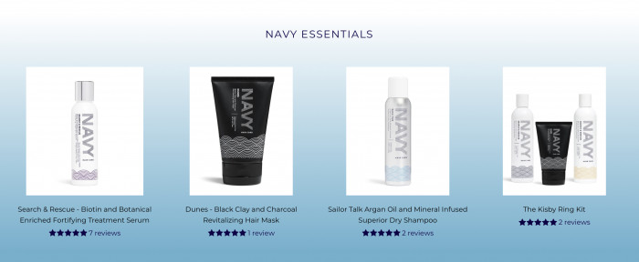 Navy Hair Care range of products 