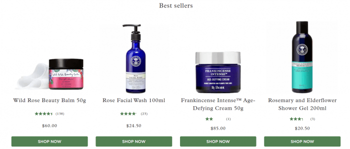 Neal’s Yard Remedies range of products