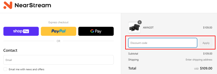 How to use NearStream promo code