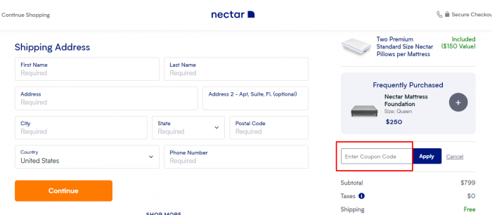 How to use Nectar Sleep promo code