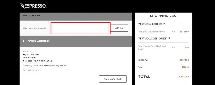 How to use Nespresso promo code