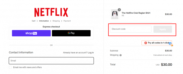 How to use Netflix Shop promo code