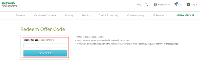 How to use Network Solutions promo code