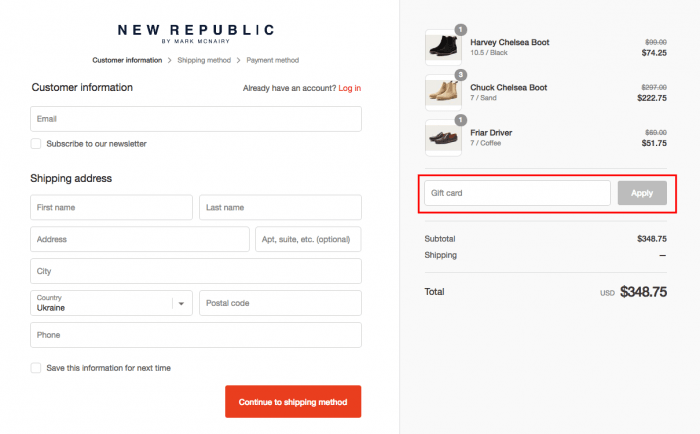 How to use a discount code at New Republic