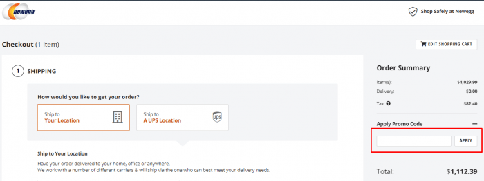 How to use Newegg promo code