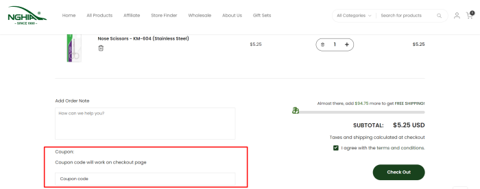 How to use Nghia Nippers promo code
