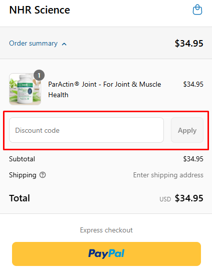 How to use NHR Science promo code