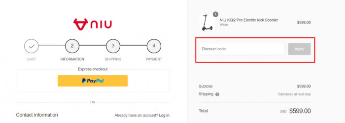 How to use NIU promo code