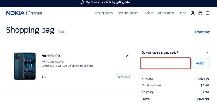 How to use Nokia promo code