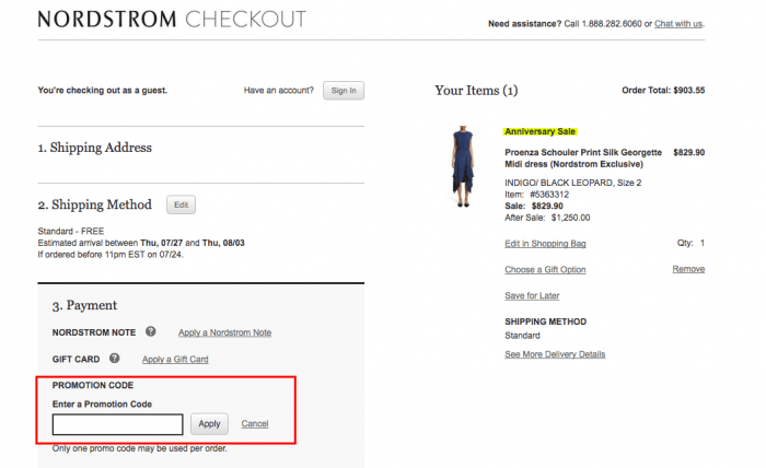 How to use Nordstrom promo code