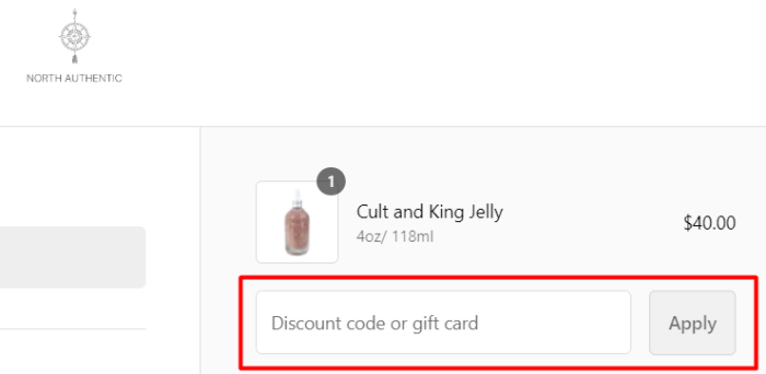 How to use North Authentic promo code