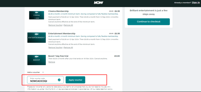 How to use NowTV promo code