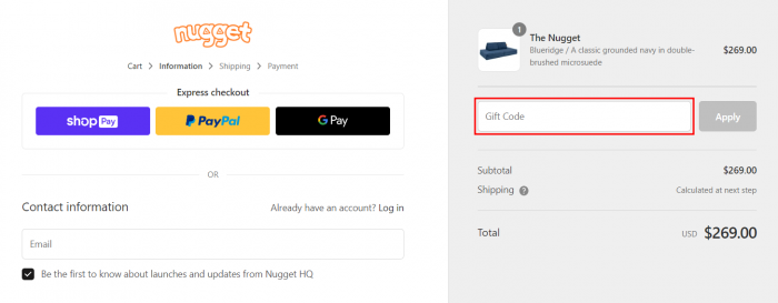 How to use Nugget promo code