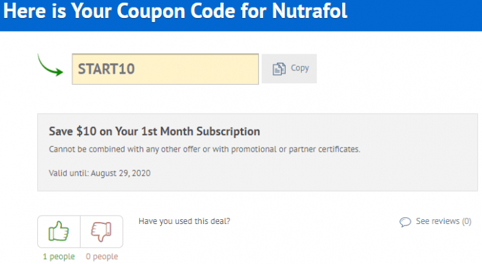 Nutrafol coupon code