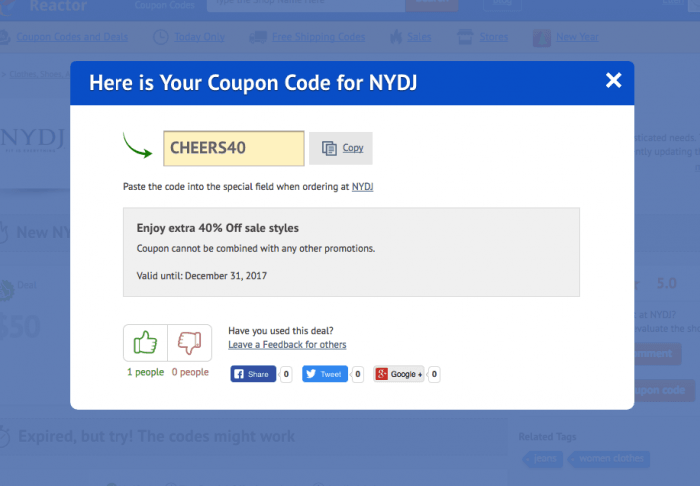 How to use a promo code at NYDJ