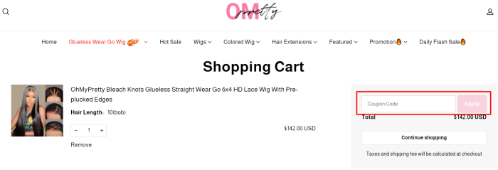 How to use OhMyPretty promo code