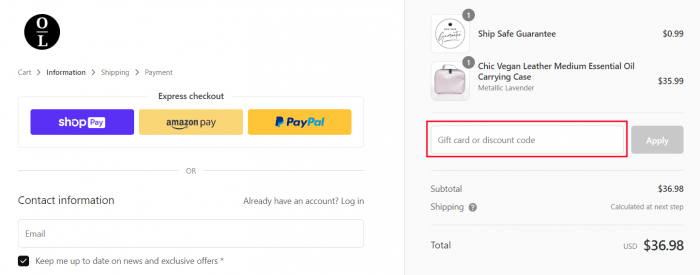 How to use Oil Life promo code